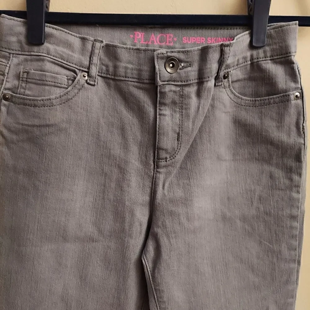 CHILDRENS PLACE 14 Girls Super Skinny Jeans in Granite Wash